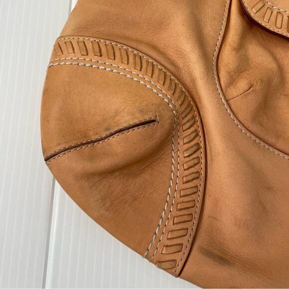 Coach Poppy Whipstitch shoulder bag tan leather with pink lining - Picture 3 of 12